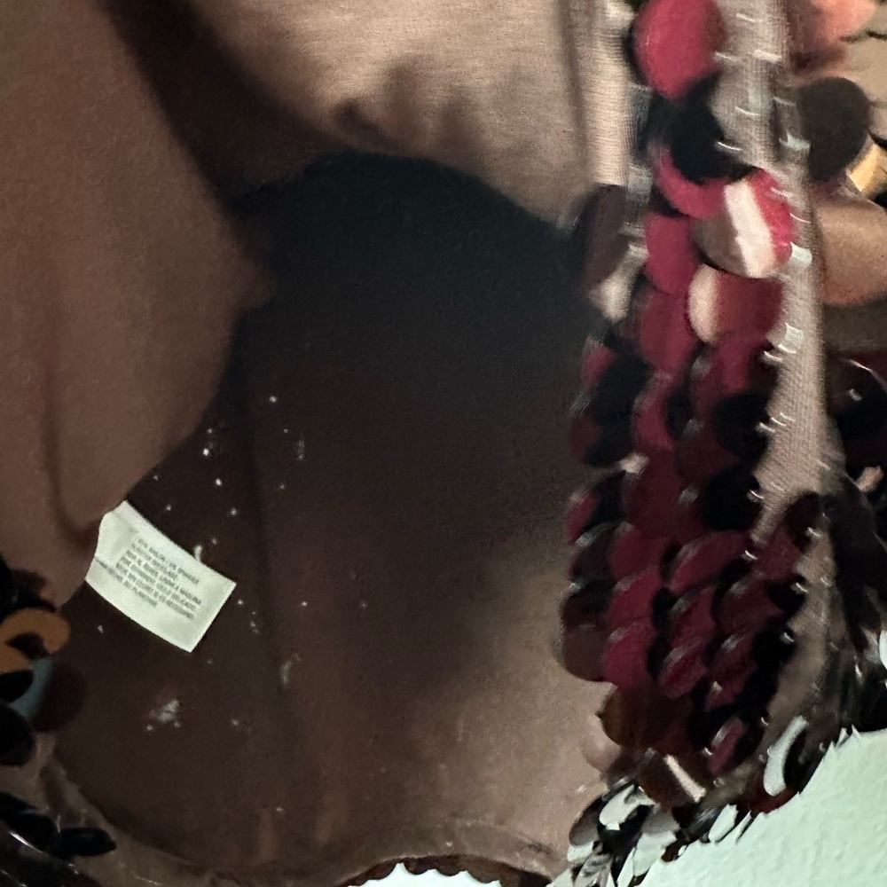 WILD FABLE Brown Big Sequins Spaghetti Strap Mini Pull On Medium Dress BNWT - Picture 7 of 7